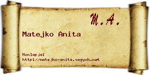 Matejko Anita névjegykártya